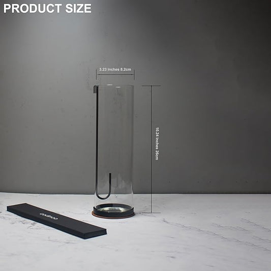 Incense Holder for Sticks,Incense Burner Holder,Modern Incense Holder for Stick with Glass Ash Catcher,Insence-Stick Holder [Anti-Ash Flying] for Yoga Spa (Large-Black)