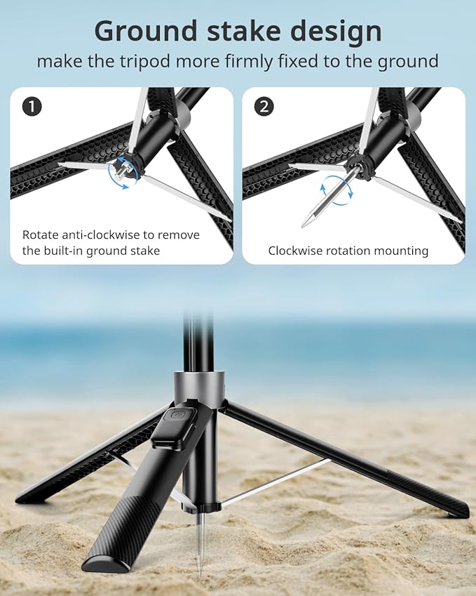 Magnetic Tripod for iPhone, 69" Phone Tripod Selfie Stick with Stake, Remote & 2 in 1 Phone Holder, Extendable Cell Phone Stand for Golf Recording Travel, Compatible with iPhone and Android Cellphone