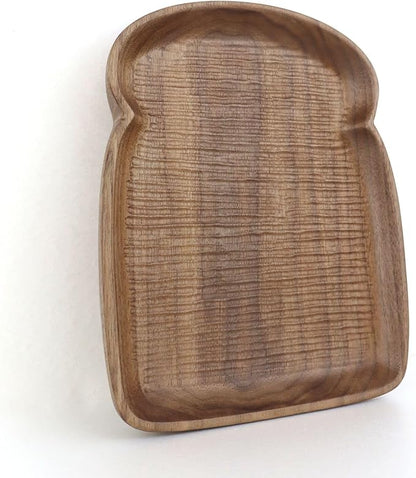 Hand-Carved Walnut Wood Tabletop Accent, Decorative Wooden Serving Piece with Natural Grain for Table Styling and Display
