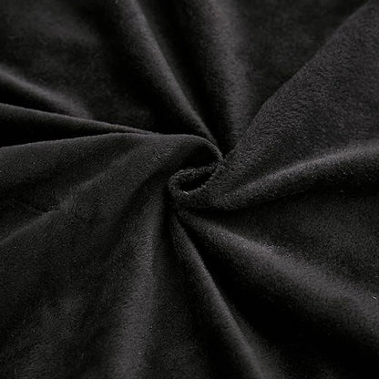 JAUXIO Diamond Pinch Pleated Crystal Velvet Pillowcases 2 Pack Solid Pintuck Throw Cushion Cover for Home Decor Hidden Zipper Closure (Black, King)