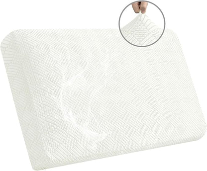 Easy-Going Waterproof Couch Cushion Covers for Couches and Sofas, Stretch Jacquard Sofa Seat Cover Replacement for Dogs, Pets & Kids, Durable Furniture Protector for Loveseat Cushions, Ivory