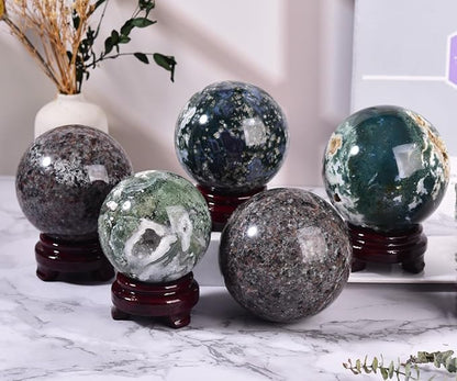 Large Yooperlite Sphere Natural Yooperlite Stone Healing Crystal Ball with Stand Energy Meditation Decor 100-110mm/3.9-4.3"