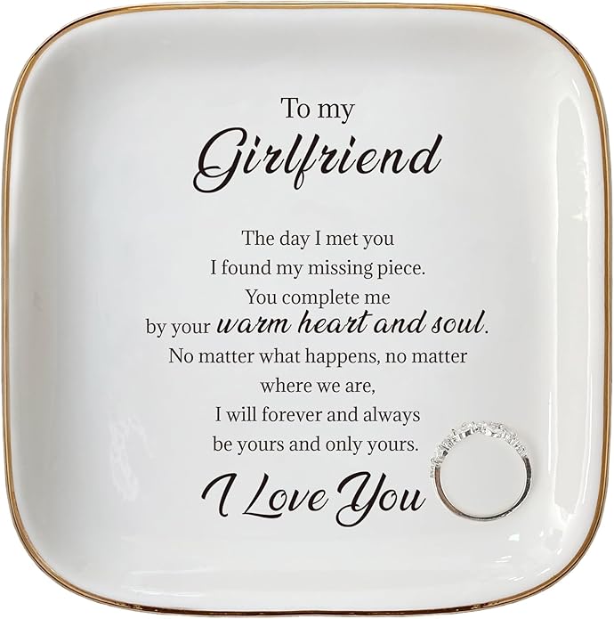 Scwhousi Ring Dish Jewelry Tray for Friend Mom Sister Maid of Honor,Birthday Mother's Day Christmas Gifts