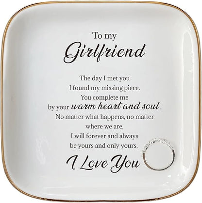 Scwhousi Ring Dish Jewelry Tray for Friend Mom Sister Maid of Honor,Birthday Mother's Day Christmas Gifts