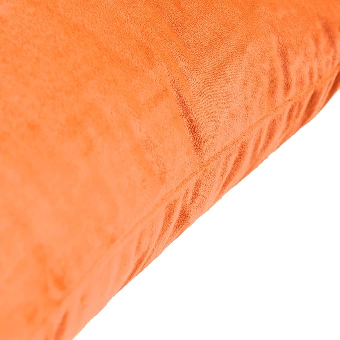 FY FIBER HOUSE Pack of 2 Velvet Throw Pillow Covers Decorative Square Pillowcase Soft Solid Cushion Case for Sofa/Couch Use, 18 x 18 Inch Orange