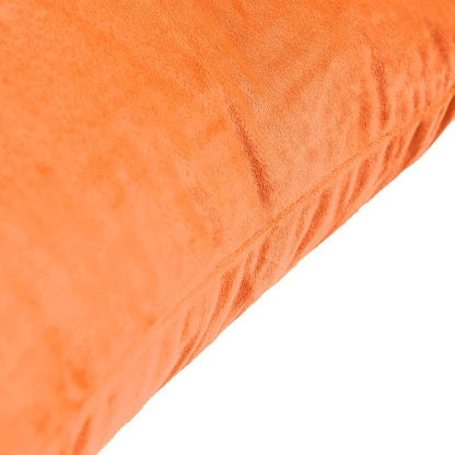 FY FIBER HOUSE Pack of 2 Velvet Throw Pillow Covers Decorative Square Pillowcase Soft Solid Cushion Case for Sofa/Couch Use, 18 x 18 Inch Orange