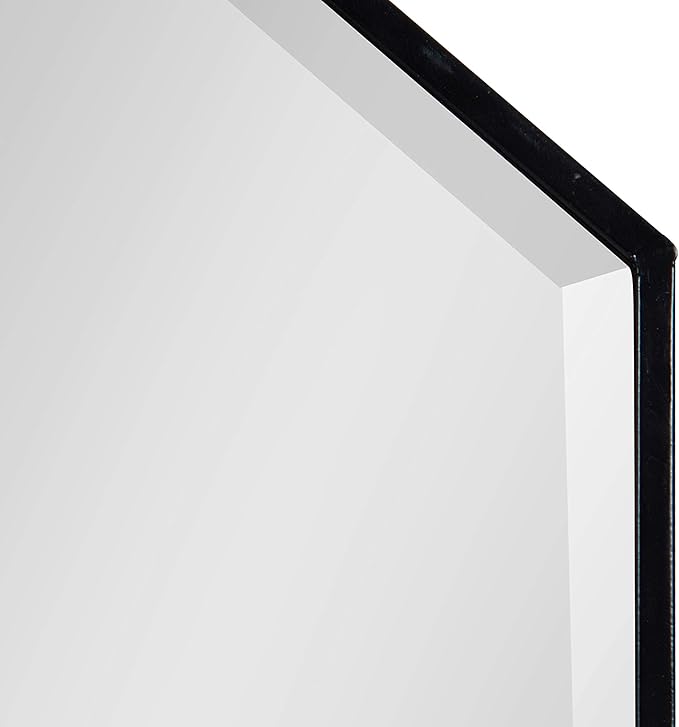 Kate and Laurel Roycen Modern Narrow Geometric Shaped Metal Accent Wall Mirror, 42 x 10 Black