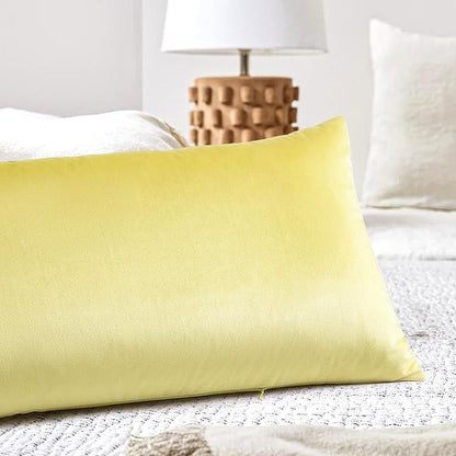 Artscope Luxury Velvet Lumbar Pillow Cover Super Soft Decorative Rectangle Throw Pillow Covers Case Cushion Covers for Sofa Couch Bedroom Car Decor 14x36 Inch Lemon Yellow