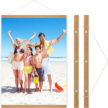 SZDHHH Custom Photo Prints with Magnetic Hanger Frame Canvas Poster Prints With Your Photos Personalized Hanging Poster Pictures Wall Art Decor Framed for Home Decor Gifts Keepsakes (32" Lx24 W)
