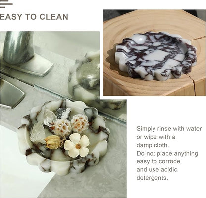 Jewelry Tray,6.2"x6.2"x0.7" Marble Jewelry Tray for Entryway Table,Countertop Bathroom, Kitchen Dresser,Marble Tray,Waiting for Storage of Small Trinket,Home Decor Organizer