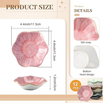 Shappy 12 Pcs Ceramic Ring Dish Bulk 4.5 in Small Jewelry Tray Porcelain Trinket Dish for Women Wedding Birthday Gifts (Multicolor)