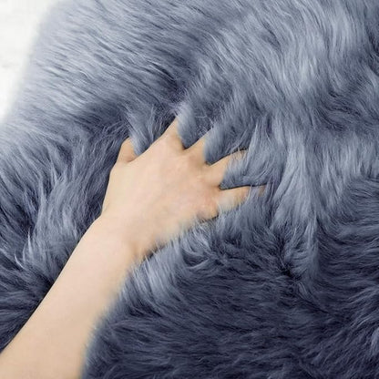 LLB Genuine Sheepskin Area Rug Wool Rug Fur Carpet Fluffy Shaggy Fur Rug for Living Room Kids Bedroom Real Sheepskin Throw Lambskin Rugs Sofa Mat Chair Seat Covers (Carbon Gray, 2 x 6 ft Sheepskin)
