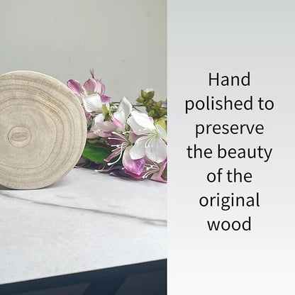 Handmade Eco-Friendly Wooden Vase Set - Natural Solid Paulownia Wood Vases for Home Decor, DIY Hand-Painted Design, Unbreakable Decorative Gift Set (7”, 10”, 12”) (Hourglass Brown Vase 5×11.6in)