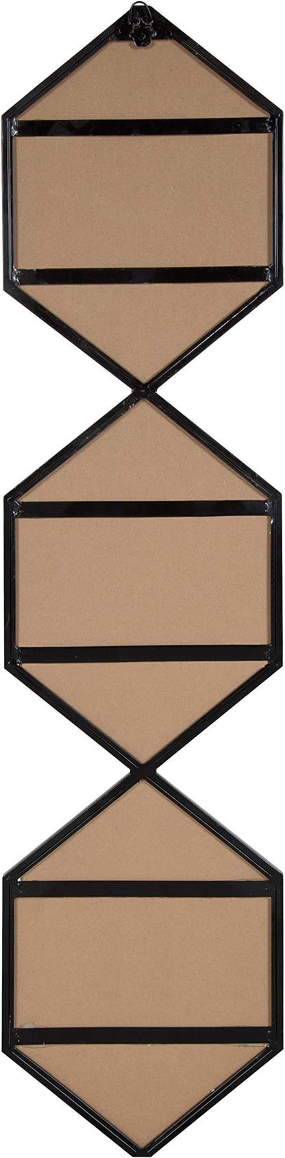 Kate and Laurel Roycen Modern Narrow Geometric Shaped Metal Accent Wall Mirror, 42 x 10 Black