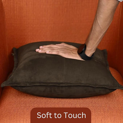 LL LEATHER LOVERS Genuine Suede Leather Pillow Cover, 14x14 Inch Case for Lumbar Throw Couch Pillows, Thick & Soft Cushion Covers for Sofa Bed Home Decor (Suede Deep Forest Green Box Pack of 2)