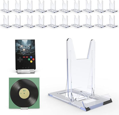 Acrylic Book Stands for Display,20 Pack Adjustable Book Display Stand Small Easels for Display Magazine Comic Book CD Display DVD Postcard Holder