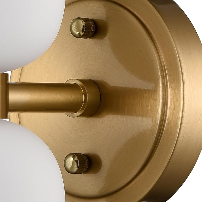 CLAXY Modern Gold Bathroom Vanity Wall Sconce 2-Light Wall Light with Milky Glass Shades Over Mirror Bedroom Stairway
