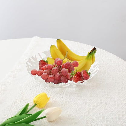 IBWell Fruit Bowl, Integrated High end Modern Home Creative Fruit Basket for Counters, Kitchen, Countertop, Home Decor(White)