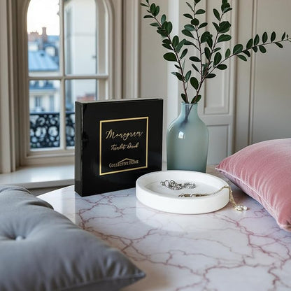 COLLECTIVE HOME - Velvet Jewelry Tray, 6" Monogrammed Jewelry Dish, Smooth Velour Display Dish for Rings, Earrings, Necklaces, Makeup, Personalized Gifts for Women (White-j)