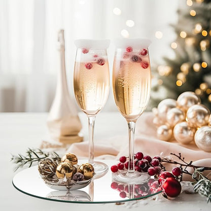19 Pcs Mirror Centerpieces for Tables, Acrylic Round Small Mirror Trays Decoration Candle Plate Mirrors for Wedding Table Centerpiece Baby Shower Christmas Party Decor and Crafts (8inch/20cm)