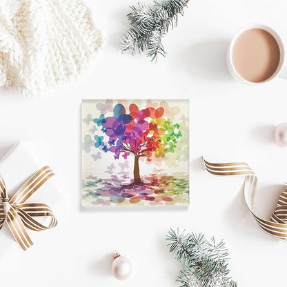 Acrylic Desk Decor Abstract Colorful Tree Thank You Presents for Women Coworker Meaningful Presents for Women Valentines Day Presents for Teachers Retirement Presents for Woman