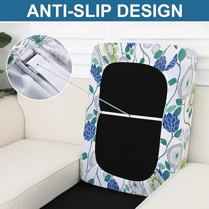 Smiry Printed Couch Cushion Covers, Stretch Soft Couch Covers for Sofa, Washable Non-Slip Sofa Slipcover Furniture Protector for Indoor and Outdoor (Large, Light Green)