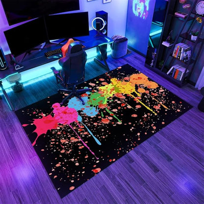 Colorful Paint Splash Rug 4x6 Area Rugs Abstract Graffiti Art Rugs Ultra Soft Washable Carpet with Non Slip Backing for Living Room Bedroom Gameroom Study Office Home Decor Mat