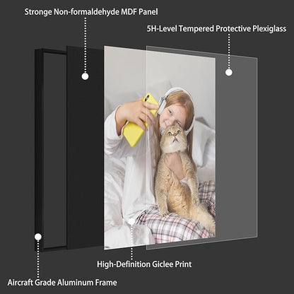 jenesaisquoi Upload Your Photo Image Custom Personalized Photo to Poster Printing Home Decor Wall Art Prints (Black Frame, 20" x 24")