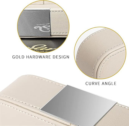 SANZIE Luxury Leather Desktop Storage Small Catchall Organizer Decorative Tray for Entryway Table to Hold Jewelry Watch Cosmetics Keys Phone Wallet, Home & Office Accessories (Metal Silvered, Grey)