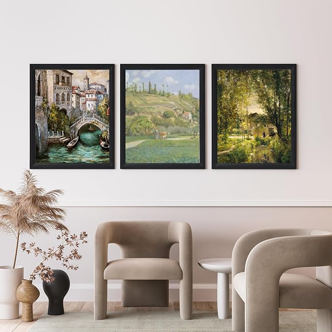 KTKDE 12x12 Picture Frame Set of 3, Black Wooden frames, Wall Hanging Display, Best Square Photo Frame Studio Gallery for Photos, Posters & Art Prints