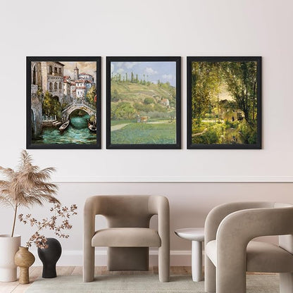 KTKDE 12x12 Picture Frame Set of 3, Black Wooden frames, Wall Hanging Display, Best Square Photo Frame Studio Gallery for Photos, Posters & Art Prints