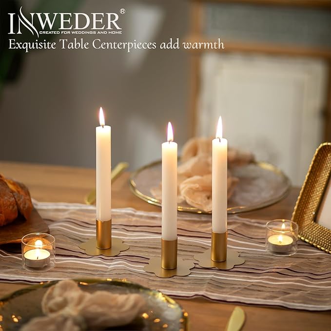 Candlestick Holders Taper Candle Holders: 6Pcs Gold Candlestick Holder Table Brass Candlestick Holders Candle Sticks Holder Decor Home Flower Candle Holder Wedding Cute Small Candle Holders