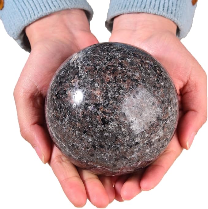 Large Yooperlite Sphere Natural Yooperlite Stone Healing Crystal Ball with Stand Energy Meditation Decor 100-110mm/3.9-4.3"