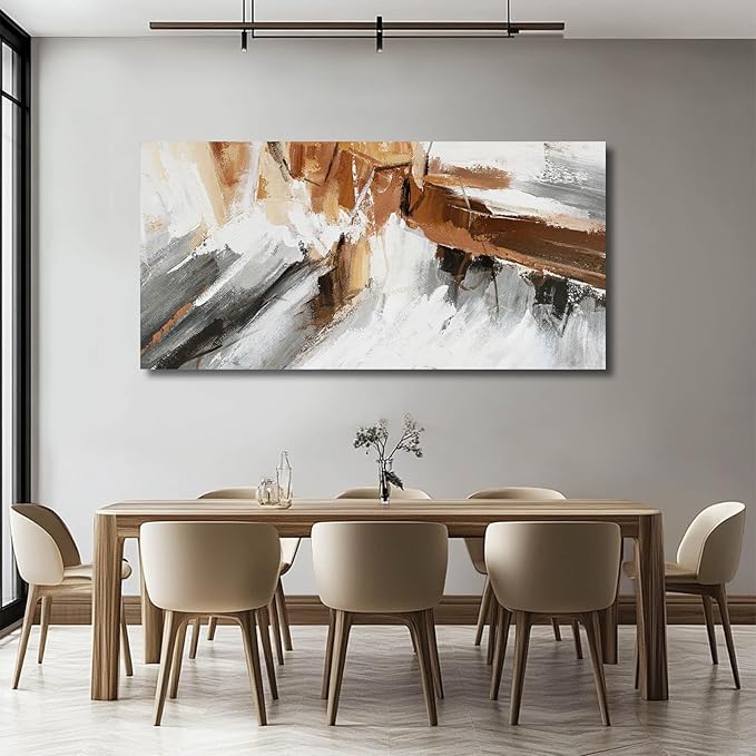WINKAILIN Abstract Wall Art for Living Room Colorful Hanging Decor 29"x58" Home Decorations for Kitchen Geometric Picture Prints for Dining Room
