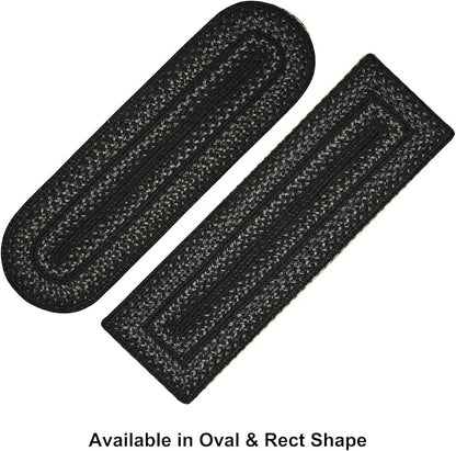 Homespice Jet Black Braided Oval Table Runner, Warm Primitive Decor,11x36 - Jute Dining Table Accessories - Rich Colors, Easy to Clean, Durable and Protects Furniture