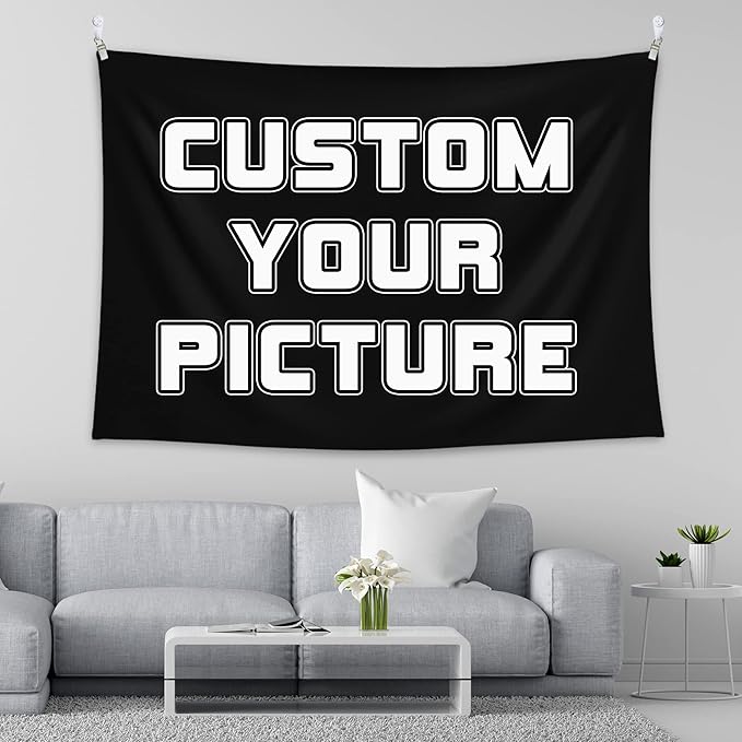 BLINGPAINTING Custom Tapestry Upload Images Customizable Personalized Backdrop Create Your Own Wall Hanging For Living Room Bedroom Dorm Home Decor (120" W x 96" L)