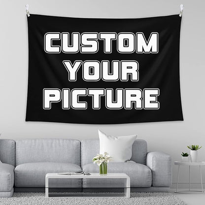 BLINGPAINTING Custom Tapestry Upload Images Customizable Personalized Backdrop Create Your Own Wall Hanging For Living Room Bedroom Dorm Home Decor (60" W x 40" L)