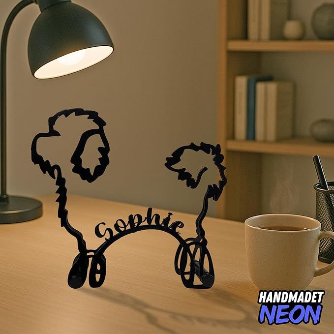 Personalized Shih Tzu Dog Minimalist Sculpture, Custom Pet Name Metal Desk Decor, Decorative Aesthetic Table Sign Gifts For Dogs Lovers, Kids Room, Home Office Decorations