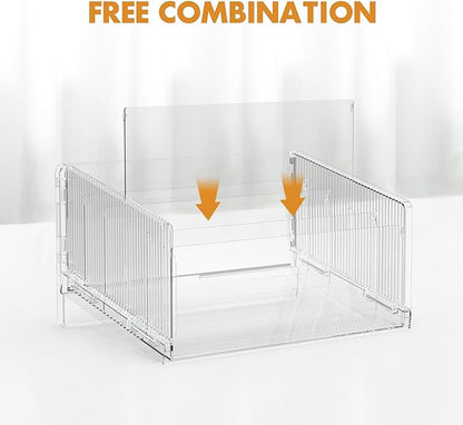 File Sorter Organizer, 5 Sections Acrylic Letter Tray for Desk, Mail Organizer Letter Holder for Envelopes, Mail, Electronics 2Pack 2PCS