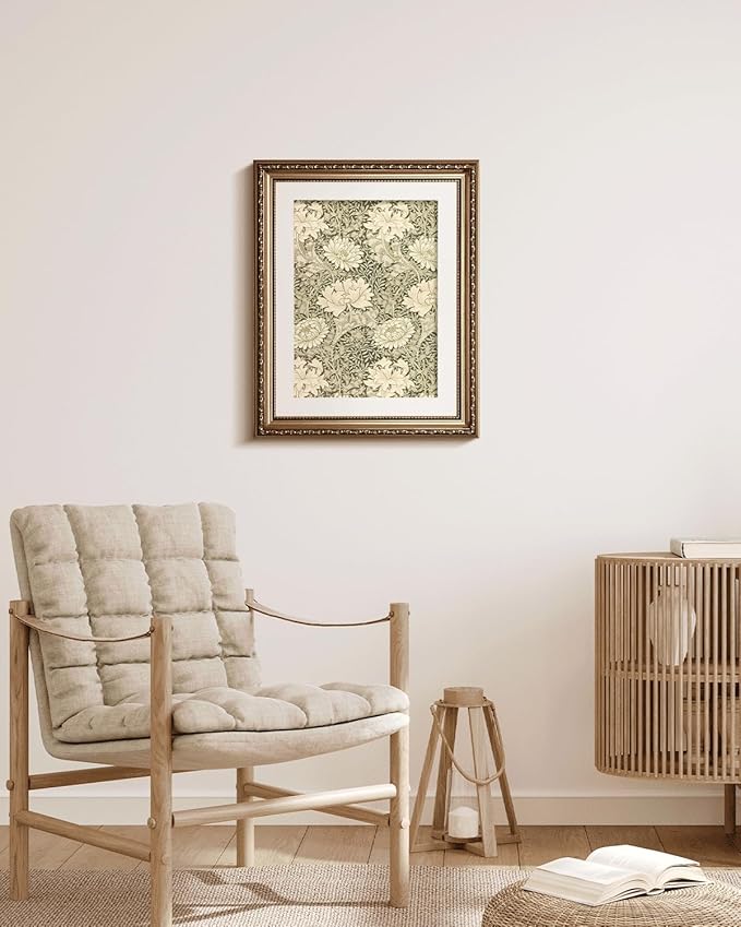 InSimSea Gold Framed Canvas Wall Art Room Decor Floral Scenic Oil Painting Flower Art Prints French Romantic Botanical Designs Wall Decor Framed Wall Pictures for Bedroom Bathroom and Office 13x16in
