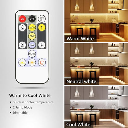 Lepro LED Tunable White Strip Light, Warm to Cool White, 16.4ft Dimmable Bright LED Tape Lights, 300 LEDs 2835, Strong 3M Adhesive, Not Cuttable, Suitable for Christmas Decorations, Home, Bedroom