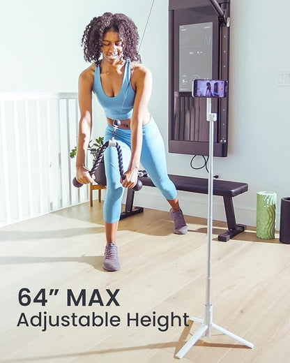 KraftGeek Magnetic Phone Tripod for iPhone Magsafe, 64” Selfie Stick Tripod Stand with Remote, Travel Cell Phone Stand for iPhone 17 Pro Max