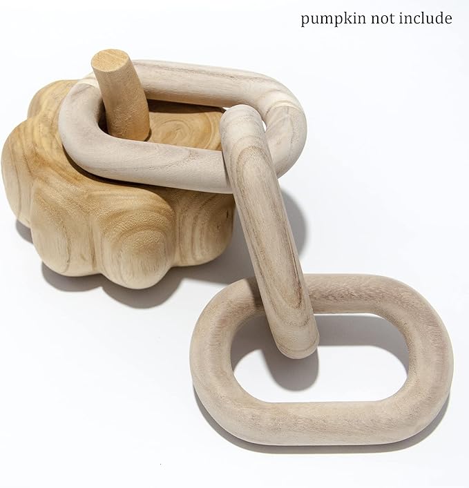 SCUBERT - 3 Link Wood Knot for Home Decoration,Wood Chain Link Decor,Decorations for Living Room, Rustic Farmhouse, Shelf,Coffee Table Decor