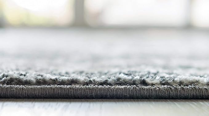 Rugs.com Arlington Collection Rug – 8 Ft Square Dark Grey Medium-Pile Rug Perfect for Living Rooms, Kitchens, Entryways
