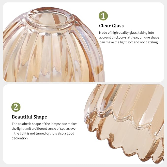 Tulip Storage Container, Jewelry Catchall Bowl, Ring Holder Jewlery Tray Trinket Dish, 5" Dia. * 4.25" H, Amber Glass, Thick and Exquisite, 2 Pack
