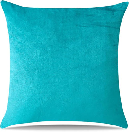 Artscope Luxury Velvet Pillow Covers Super Soft Decorative Square Throw Pillow Covers Case Cushion Covers for Sofa Couch Bedroom Car Decor 18x18 Inch Turquoise