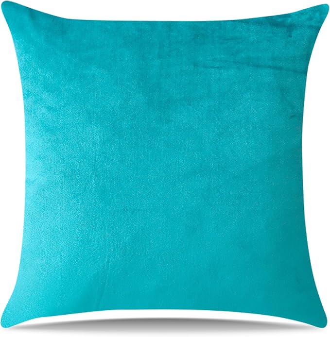 Artscope Luxury Velvet Pillow Covers Super Soft Decorative Square Throw Pillow Covers Case Cushion Covers for Sofa Couch Bedroom Car Decor 20x20 Inch Turquoise