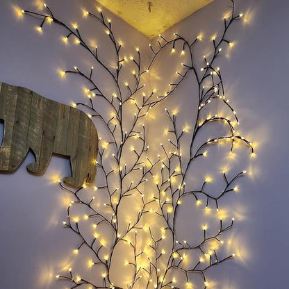 Enchanted Willow Vine Lights with Remote, Christmas Swags Decorations Indoor Room Decor, 18 Branches 144 LEDs Lighted Willow Vine Lights for Walls Bedroom Home Decor