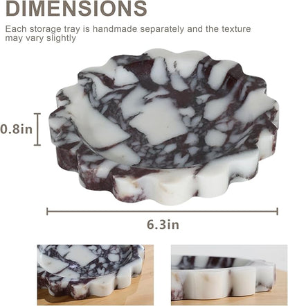 Jewelry Tray,6.2"x6.2"x0.7" Marble Jewelry Tray for Entryway Table,Countertop Bathroom, Kitchen Dresser,Marble Tray,Waiting for Storage of Small Trinket,Home Decor Organizer