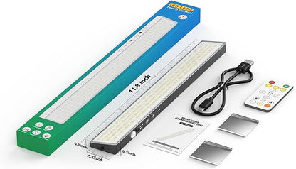 160LEDs Touch-Control Under Cabinet Lighting w/4000mAh Battery, Cordless Motion Sensor Under Counter Lights for Kitchen, Magnetic Rechargeable Closet Lights - 1Pack/Black, 2025 Fall
